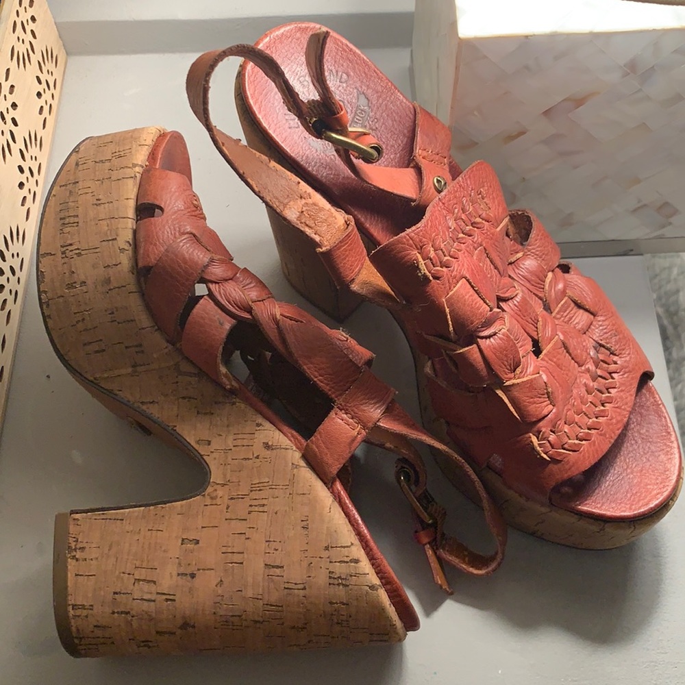 Lucky Brand Cork and Leather Platforms